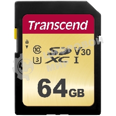 Флеш карта SD 64Gb Transcend SDХC UHS-I U3, MLC