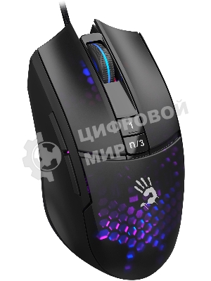 Мышь проводная A4Tech Bloody L65 Max черный/фиолетовый, 12000 dpi, USB, кнопки - 7