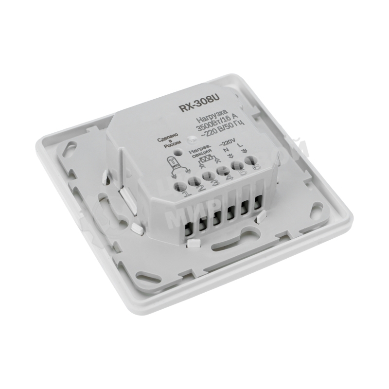 Терморегулятор механический Rexant RX-308U белый (совместим с Schneider серии Unica)