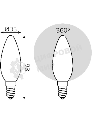 Лампа светодиодная Gauss Filament Свеча E14 5Вт 2700К OPAL