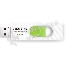 Флешка USB ADATA UV320 (AUV320-128G-RWHGN), 128Gb, USB 3.2 Gen1, R/W 100/30, белый/зеленый