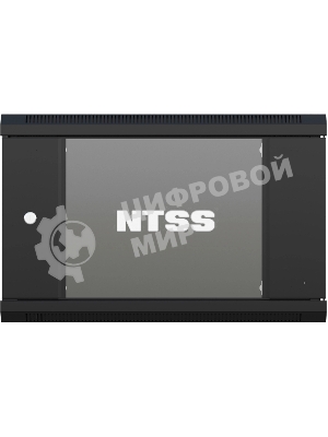 Шкаф коммутационный NTSS (NTSS-W6U6060GS-BL) настенный 6U 570x600 мм пер. дв. стекл 60 кг черный 19.5 кг