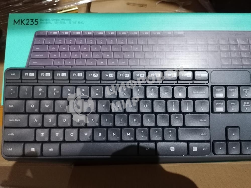 Комплект клавиатура + мышь Logitech MK235 клав:черный мышь:черный USB беспроводная