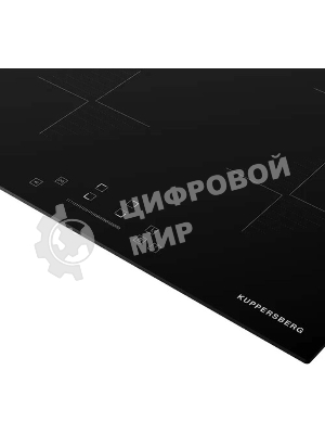 Индукционная варочная панель Kuppersberg ICI 604 60 см, индукция, High-Tech, inverter, прямой край, 9 уровней мощности, бустер, Stop and Go, автоматическое отключение, таймер, индикатор остаточного тепла, сенсорное/слайдерное управление, черный