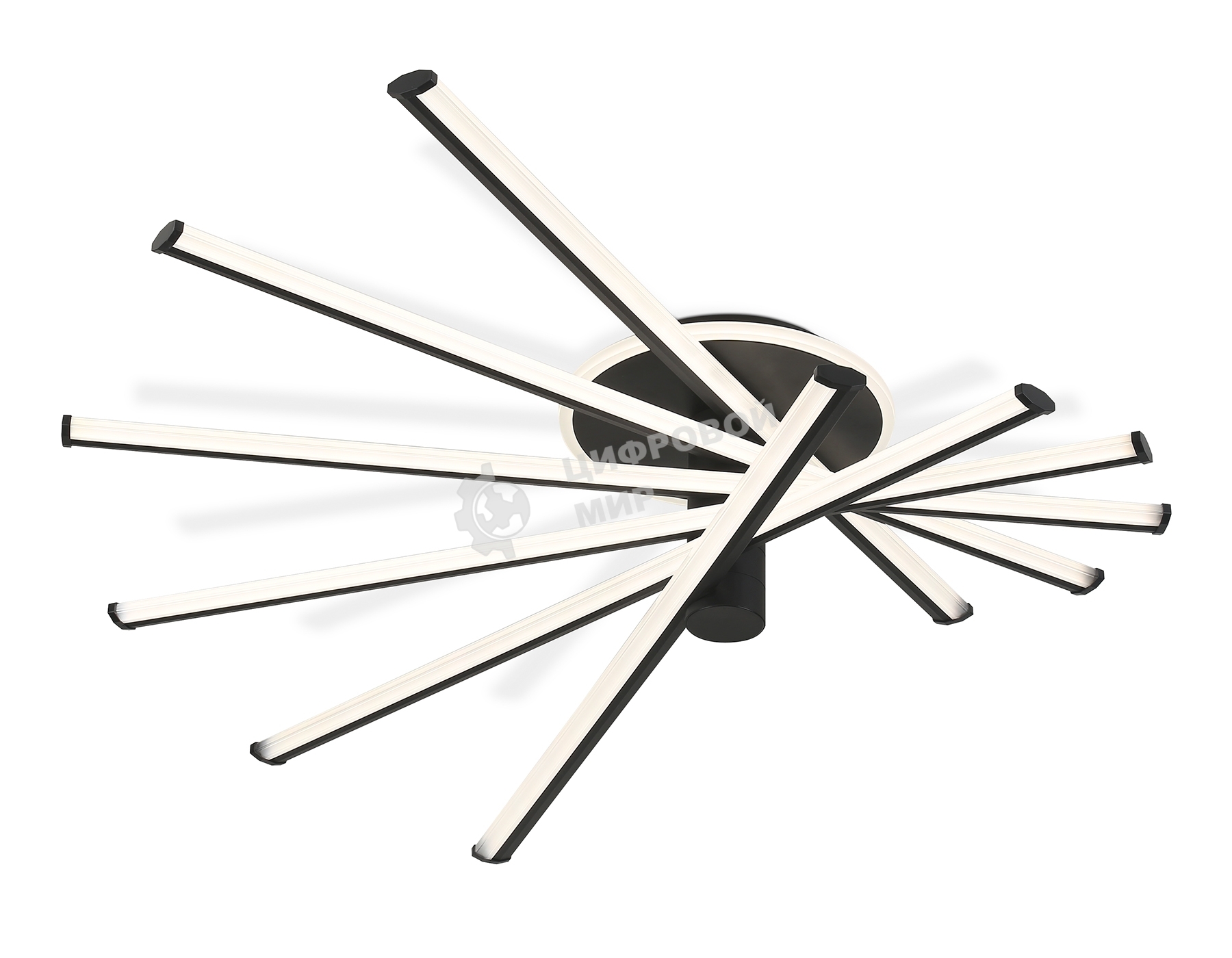Потолочный светодиодный светильник Ambrella light FL6232 BK черный 96W 3000K-6400K 605*605*200 (ПДУ ИК)