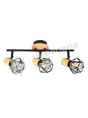 Светильник Ambrella light TR8753/3 BK/WD черный/дерево IP20 E27/3 435*115*200