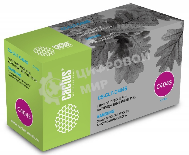 Картридж лазерный Cactus CS-CLT-C404S голубой (1000 стр.) для Samsung SL-C430/C430W/C480/C480W/C480FW