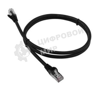 Патч-корд LANMASTER LAN-PC45/S6A-1.0-BK FTP вилка RJ-45-вилка RJ-45 Cat.6А 1м черный LSZH (уп.:1шт)