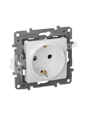 Розетка ETIKA 2К+З на винтах, белый ETIKA Розетка 2К+З на винтах, белый