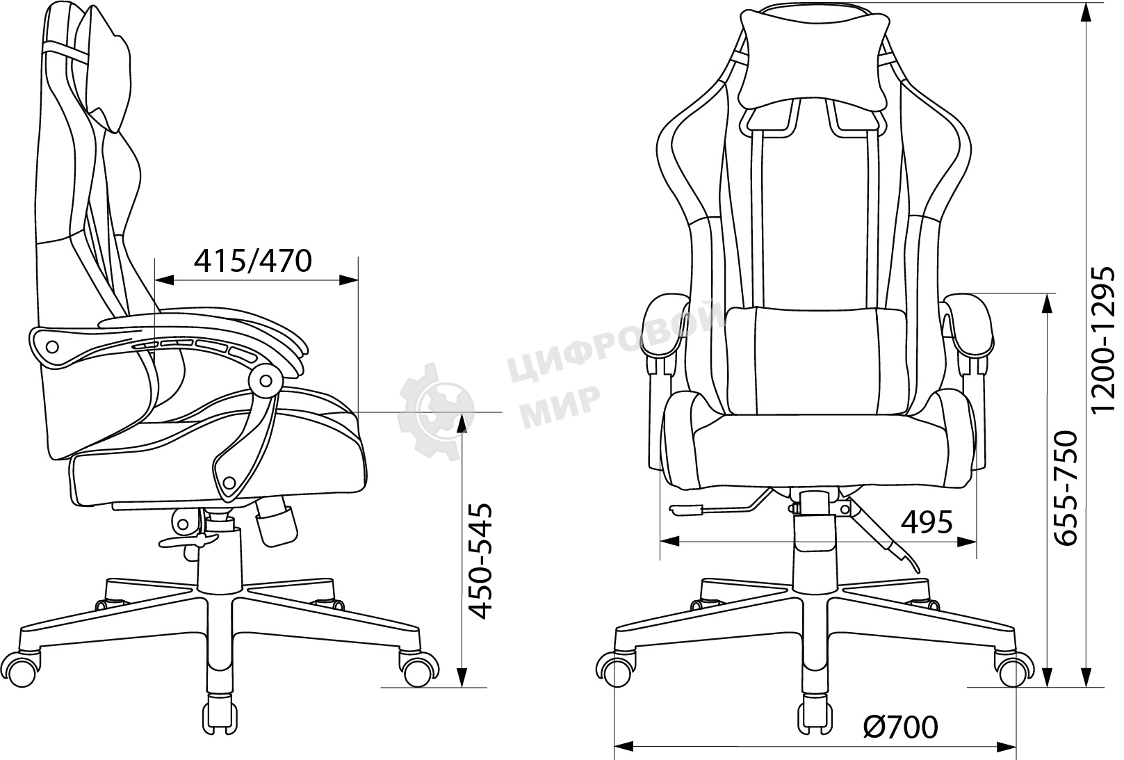 Кресло игровое Бюрократ Zombie GAME TETRA черный/карбон эко.кожа крестов. пластик