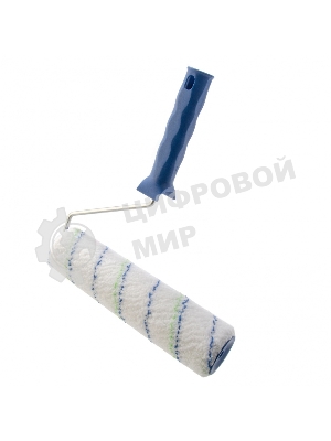 Валик Сибртех Водные краски, 250 мм, ворс 12мм, D - 48 мм, D ручки - 6 мм, полиэстер