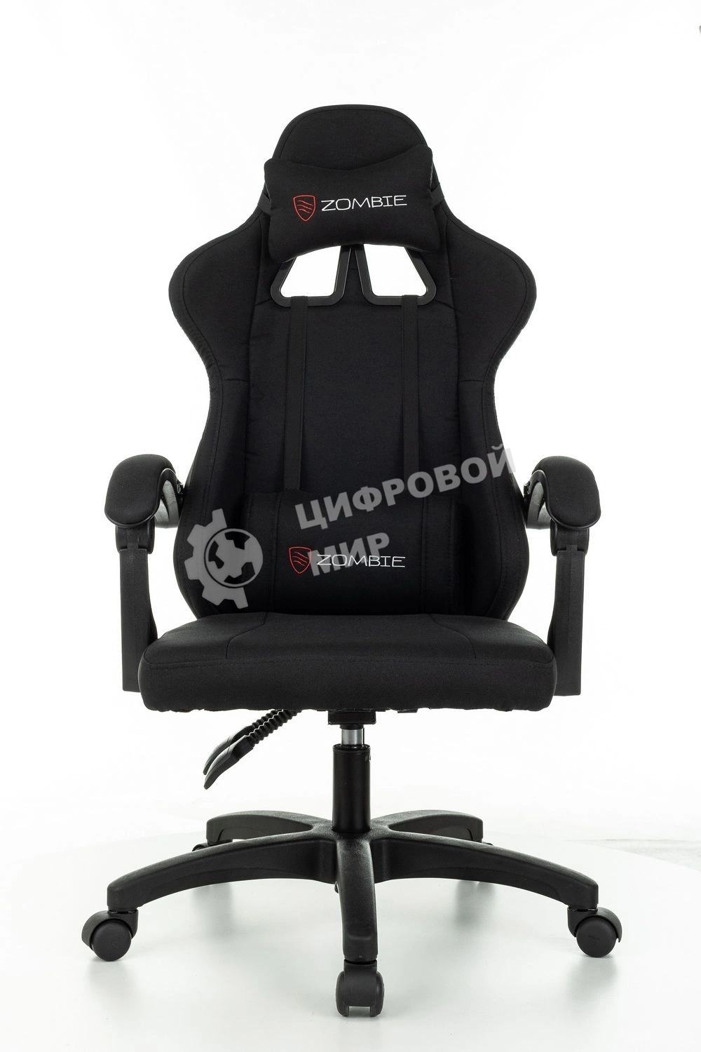 Кресло игровое Zombie Rudger черный с подголов. крестов. пластик