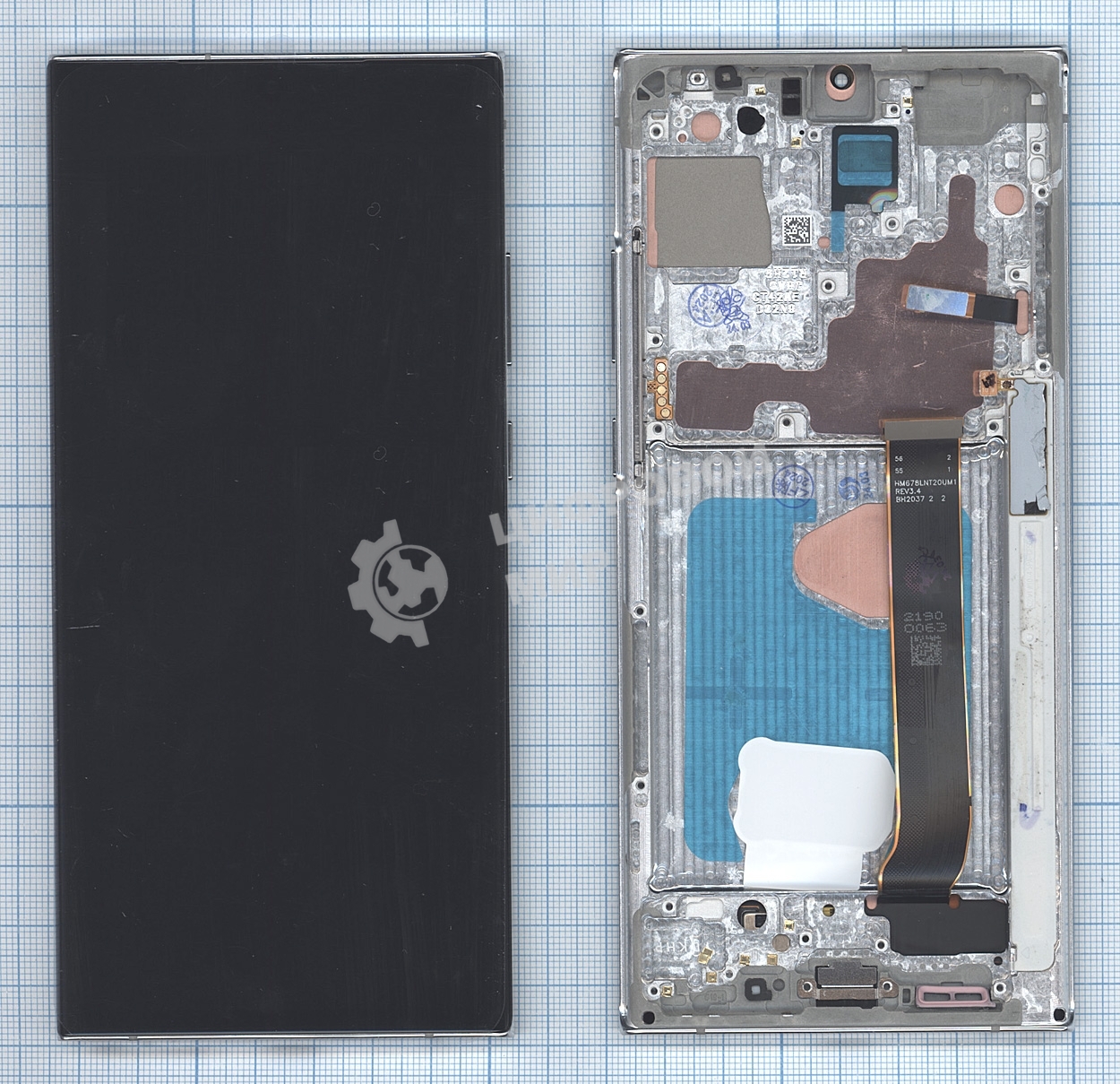 Дисплей для Samsung Galaxy Note 20 Ultra SM-N985F в сборе с тачскрином и рамкой OLED белый