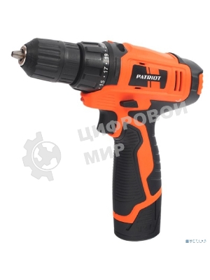 Дрель-шуруповерт Patriot BR 104Li, 12 В, 1,5 Ач, 20 Нм, щеточный