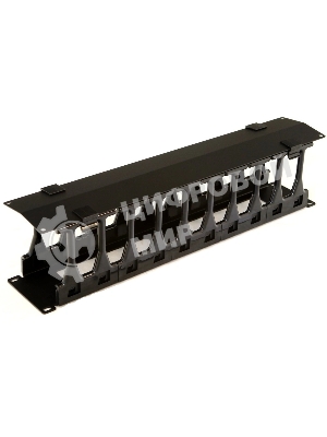 Органайзер Hyperline CMF-2U-FPL106-MCOV-RAL9005 Кабельный организатор с крышкой, глубина 106 мм, 19