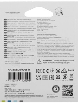 Карта памяти Apacer microSDHC UHS-I U1 R100 Class10 32GB w/o Adapter RP 