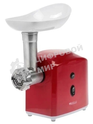Мясорубка электрическая KELLI KL-5007 красный, 2400 Вт, 3.0 кг/мин, реверс, защита от перегрузки, насадки - 2