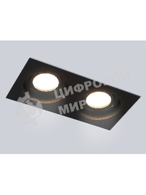 Встраиваемый поворотный точечный светильник Ambrella light TN102760/2 BK черный IP20 GU5.3/2 200*100*32