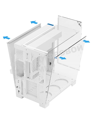 Корпус без блока питания Thermalright A70, Midi-Tower, TG, no fans, 2xUSB-A 3.0, 1xUSB Type-C, ATX, mATX, mITX White