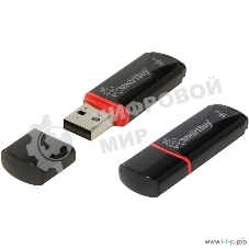 Флешка USB Smartbuy Crown black (SB16GbCRW-K), 16Gb, USB 2.0, R/W 25/15, черный/красный