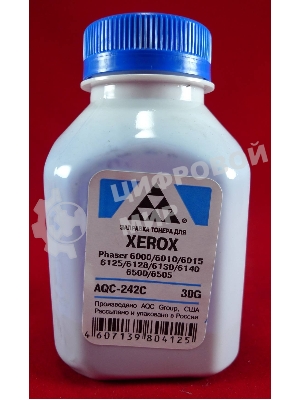 Тонер Xerox Phaser 6000/6010/6015/6125/6128/6130/6140/6500/6505 Cyan, (фл.30г.) AQC фас. России