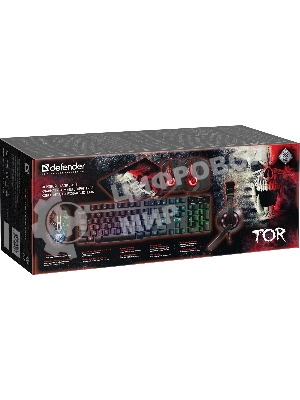 Комплект клавиатура+мышь Defender Tor MHP-127 проводной, USB, 3200 DPI, чёрный