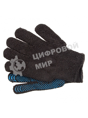 Перчатки трикотажные Сибртех хлопкоэфирные плюшевые, ПВХ 