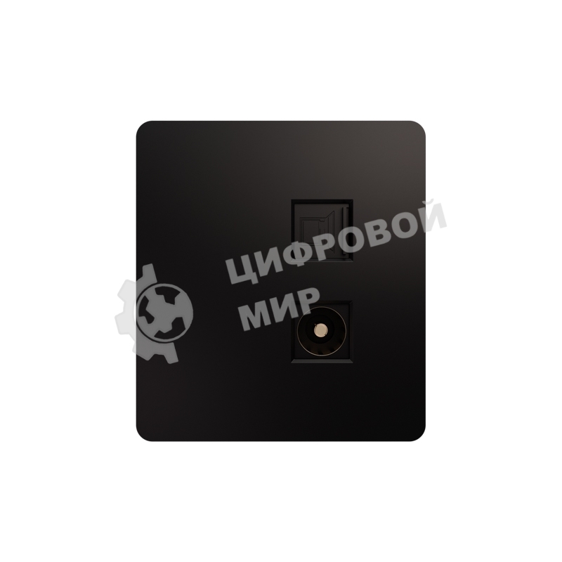 Розетка телевизионная Kranz ROUND компьютерная RJ45 кат6 + TV с/у оникс