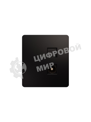 Розетка телевизионная Kranz ROUND компьютерная RJ45 кат6 + TV с/у оникс