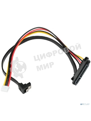 Кабель питания Sata Cablexpert CC-XH2.54-SATAL-40CM, XH2.54 4pin+ Sata угловой 7pin/Sata 7+15pin, 40 см, пакет