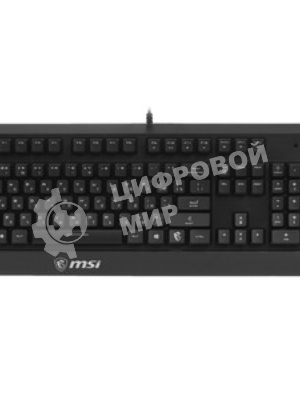 Клавиатура проводная MSI VIGOR GK20 RU черный USB Multimedia for gamer LED (подставка для запястий)