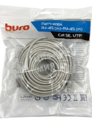 Патч-корд Buro UTP-5E-30M-G-LSZH серый UTP cat.5e RJ-45 (m)-RJ-45 (m) 30м