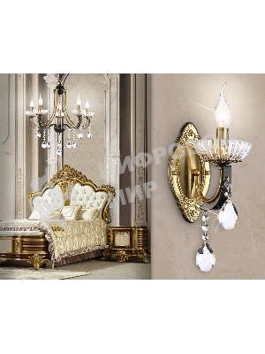 Светильник Ambrella light TR4954 BK/GD/CL черный/золото/прозрачный E14 max 40W 410*120*210