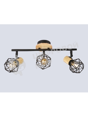 Светильник Ambrella light TR8753/3 BK/WD черный/дерево IP20 E27/3 435*115*200