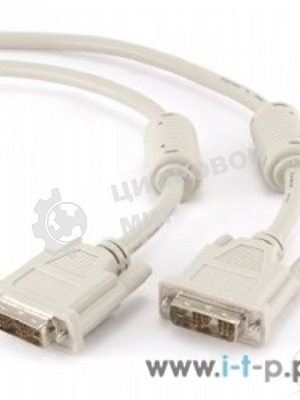 Кабель DVI-D single link Gembird, 3м, 19M/19M экран, феррит.кольца, пакет