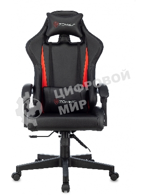 Кресло Zombie GAME TETRA черный/красный, экокожа, 120 кг, механизм качания