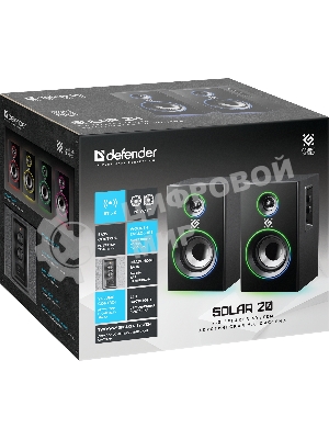 Акустическая система Defender SOLAR 20 черный 2.0