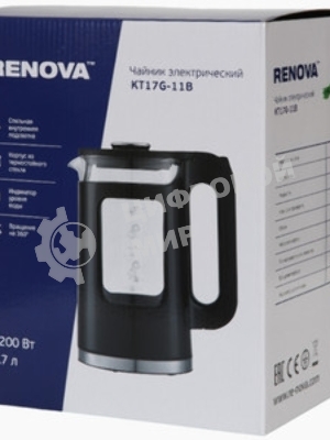 Чайник электрический Renova KT17G-11B Термостойко стекло