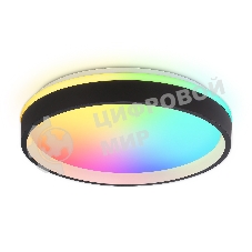 Светодиодный светильник RGB Ambrella light FZ604 BK/GD черный/золото IP20 46W 3000K-6500K+RGB D390*80 (ПДУ ИК)