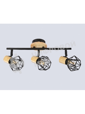 Светильник Ambrella light TR8753/3 BK/WD черный/дерево IP20 E27/3 435*115*200
