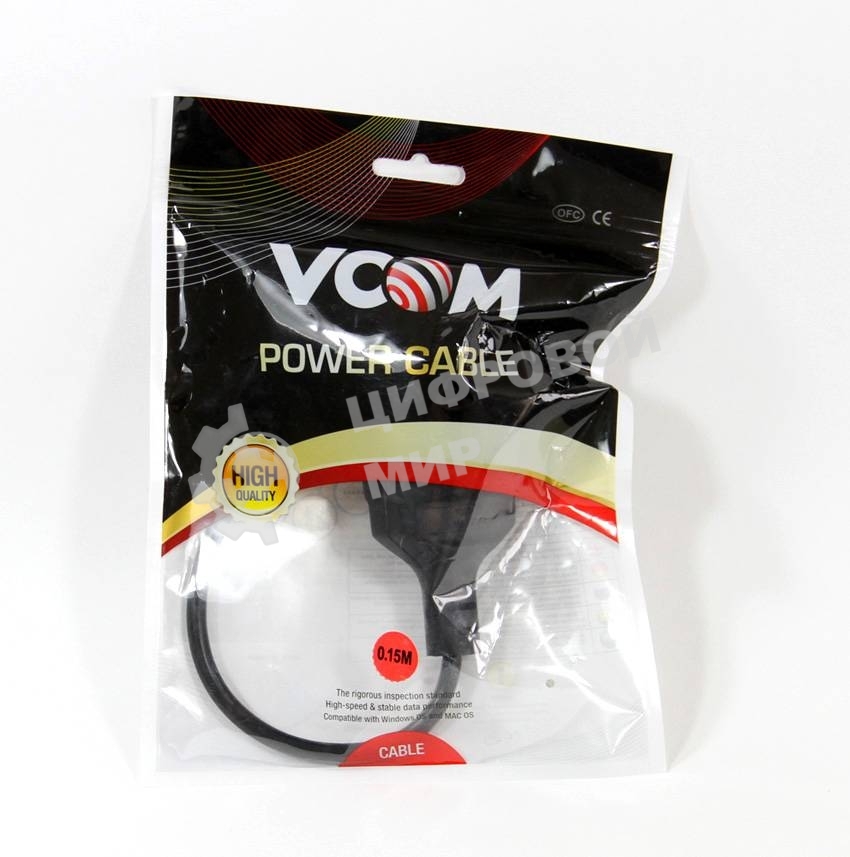 Кабель-переходник UPS->розетка VCOM (IE-320 C14 to Socket Type-F) 3Gx0,75мм VDE CE002