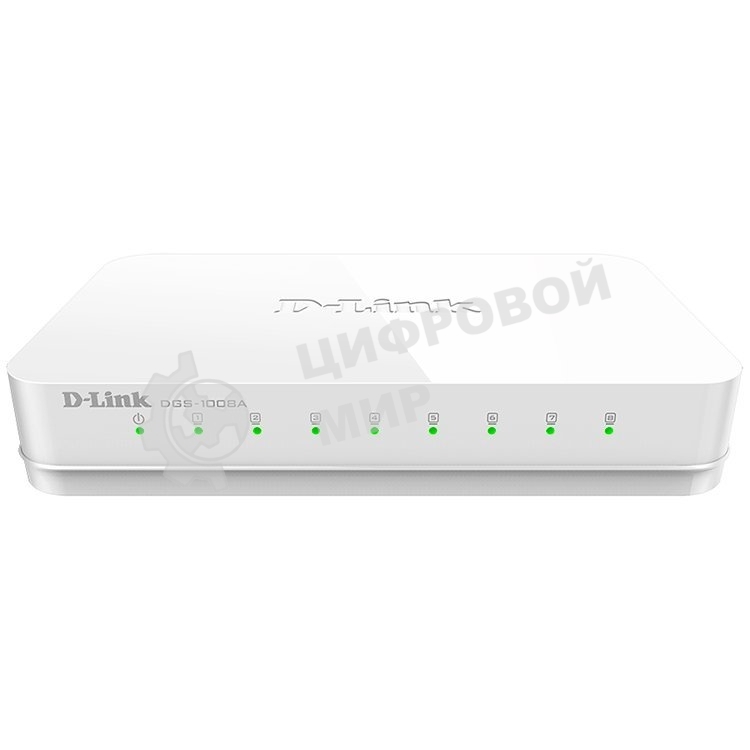 Коммутатор неуправляемый D-Link DGS-1008A/F1A с 8 портами 10/100/1000Base-T (465291)
