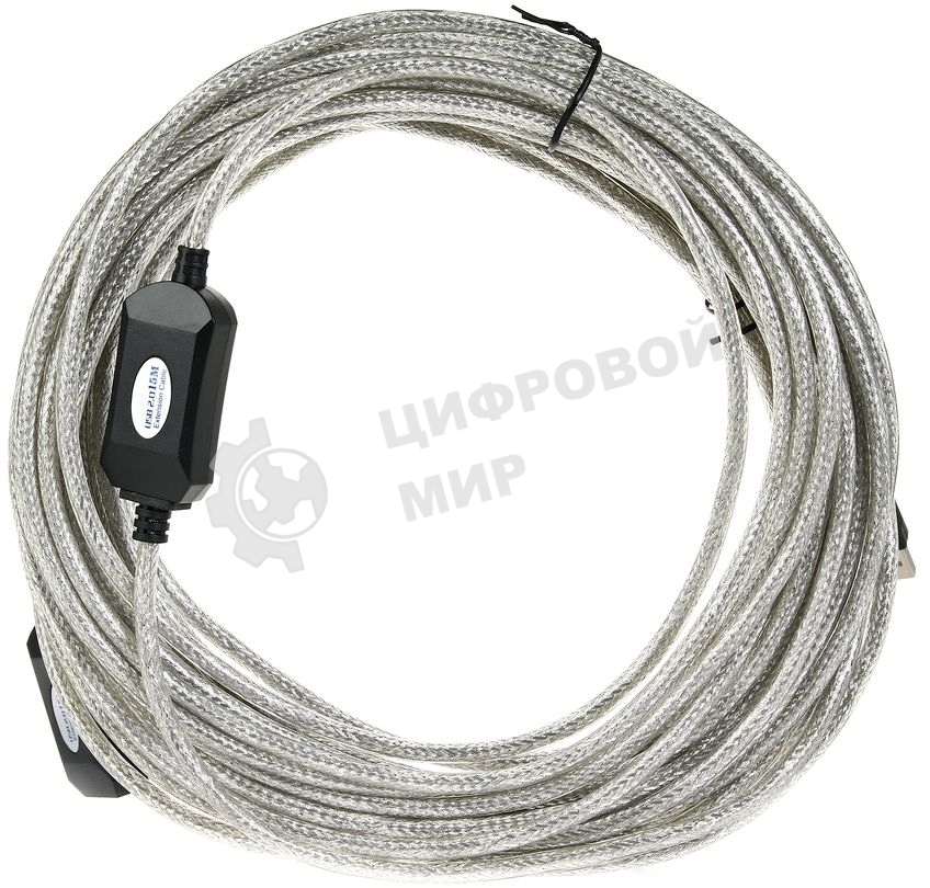 Кабель удлинитель Aopen активный ACU823-15M, USB2.0-repeater AM/AF 15м