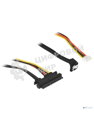 Кабель питания Sata Cablexpert CC-XH2.54-SATAL-40CM, XH2.54 4pin+ Sata угловой 7pin/Sata 7+15pin, 40 см, пакет