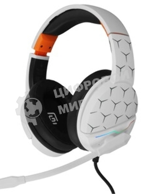 Гарнитура Oklick HS-L710G белый/чёрный, проводная, USB, подсветка