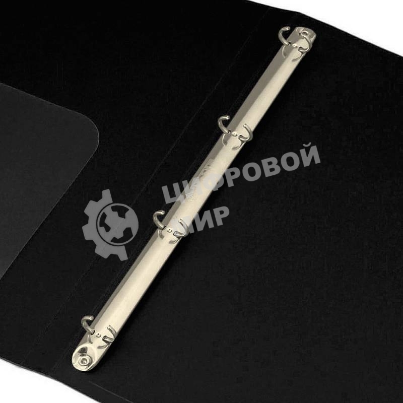 Папка на 4-х кольцах Бюрократ -0840/4RBLCK A4 пластик 0.8мм кор.40мм внут.и торц.карм черный