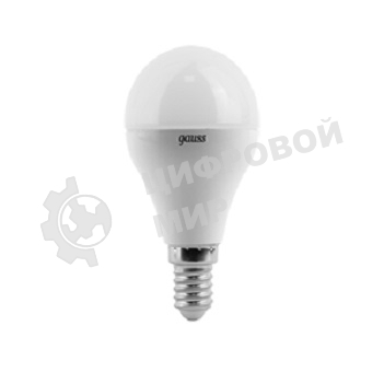 Лампа светодиодная Gauss 6.5Вт шар 3000К теплый белый E14 520лм 150-265В