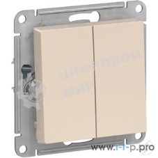 Механизм выключателя 2-кл. СП AtlasDesign 10А IP20 (сх. 5) 10AX беж.