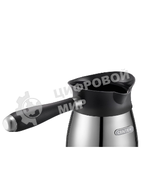 Электрическая турка Centek CT-1098 SS(металл) 0.5л, 1000Вт, нерж.сталь, съемная мягкая ручка