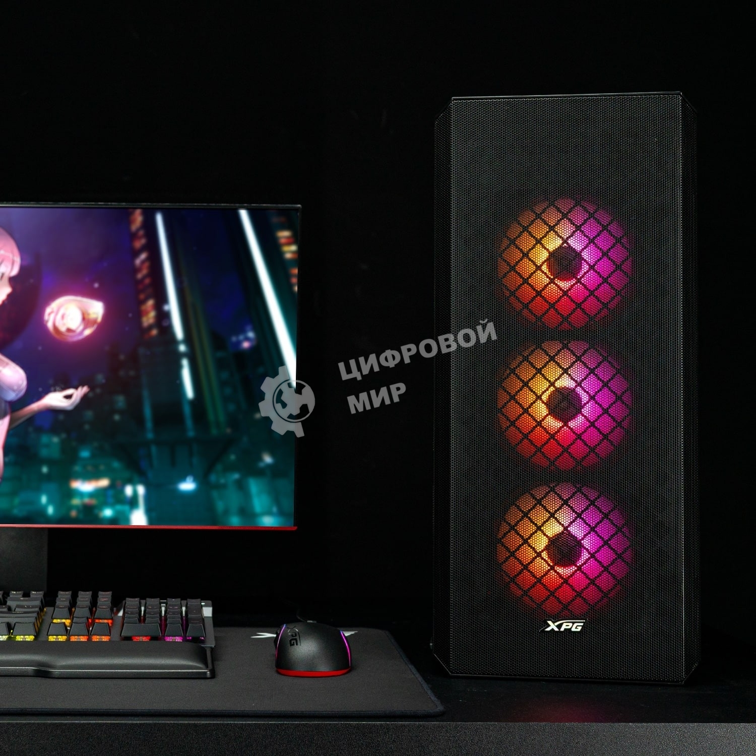 Компьютерный корпус ADATA XPG Defender-BKCWW черный Mid-Tower